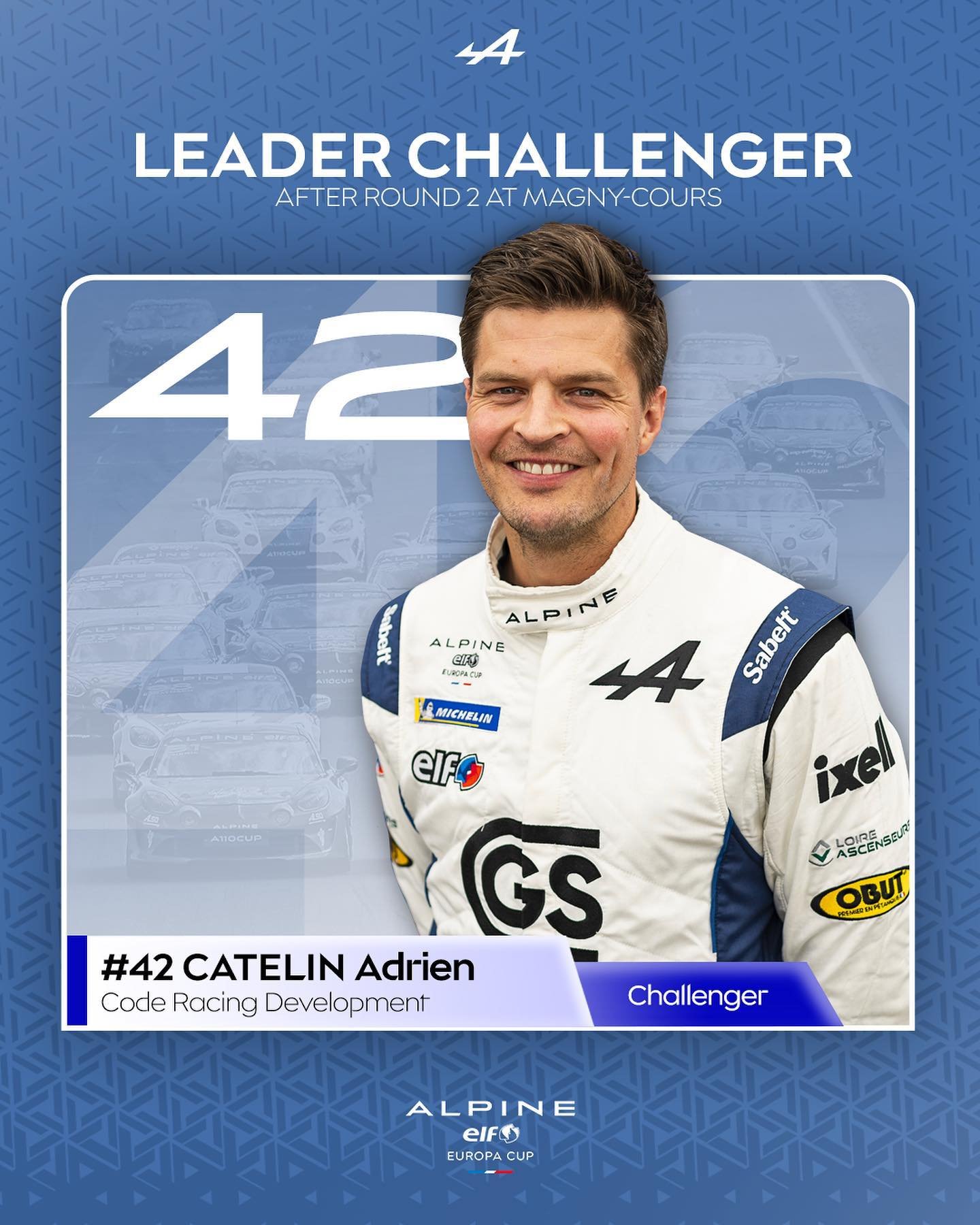 A110 Cup apres magny cours leader challenger