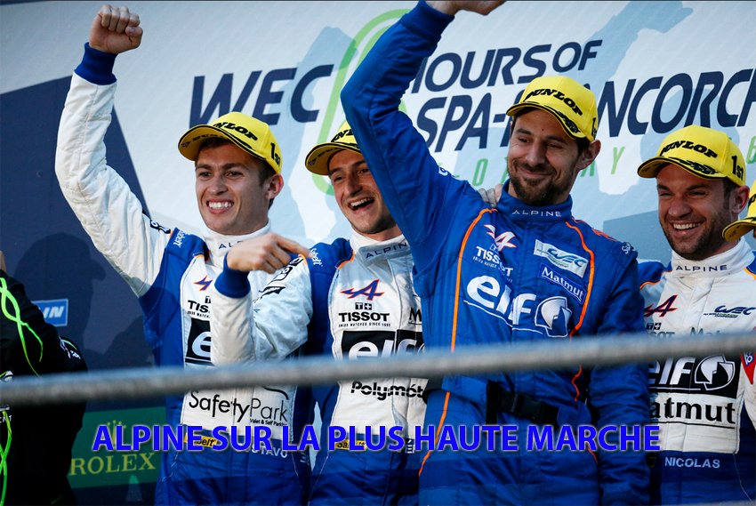 Alpine A460 WEC Spa Francorchamps podium1 min